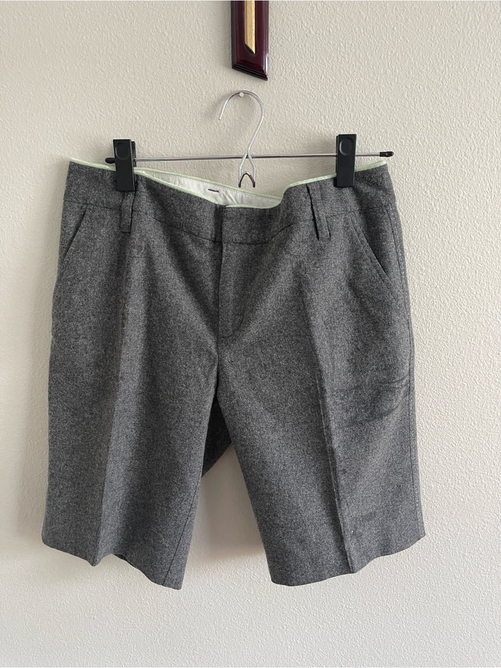 GAP Women’s Gray Wool Flat-Front Tailored Shorts